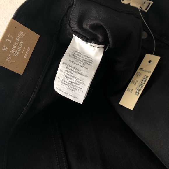 Madewell Petite 10" High-Rise Skinny Jeans in Carbondale Wash Size 37 Petite - Picture 4 of 13